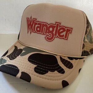 Retro 80s Vintage Style Wrangler Jeans Hat Trucker Hat Camo Hunting Cap Cowboy
